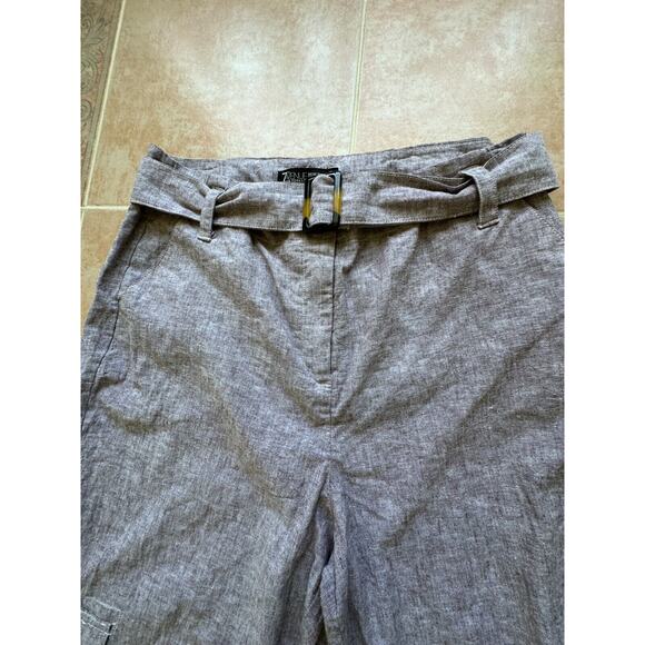 New without Tags! N  Y & Company 7th Ave Linen blend belt open leg Cargo Pant 12 - Picture 5 of 11